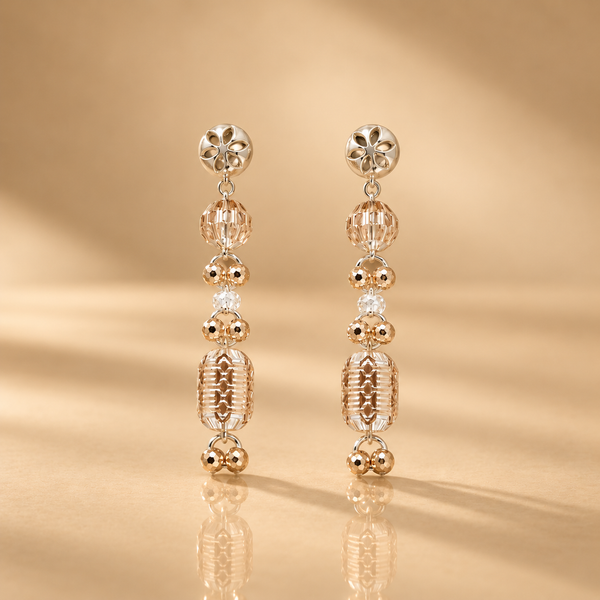 Floral 925 Sterling Silver Long Drop Earrings For Women