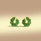 Emerald Mosaic Textured Stud Earrings
