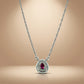 One-of One 92.5 Silver Teardrop Red Simulant Ruby Pendant Necklace