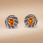 One-of-One 92.5 Silver Amber Halo Blue Stud Earrings