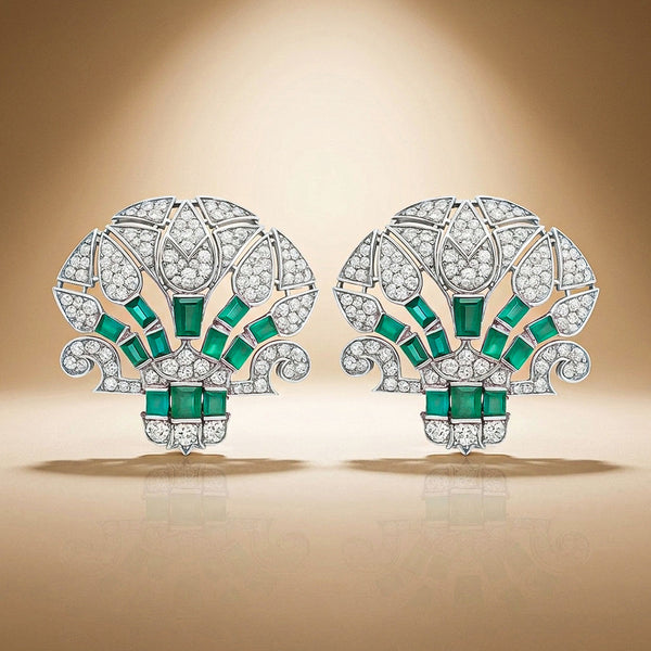 Emeraude Silver Earrings