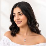 One-of One 92.5 Silver Blush Pink Teardrop Pendant Necklace