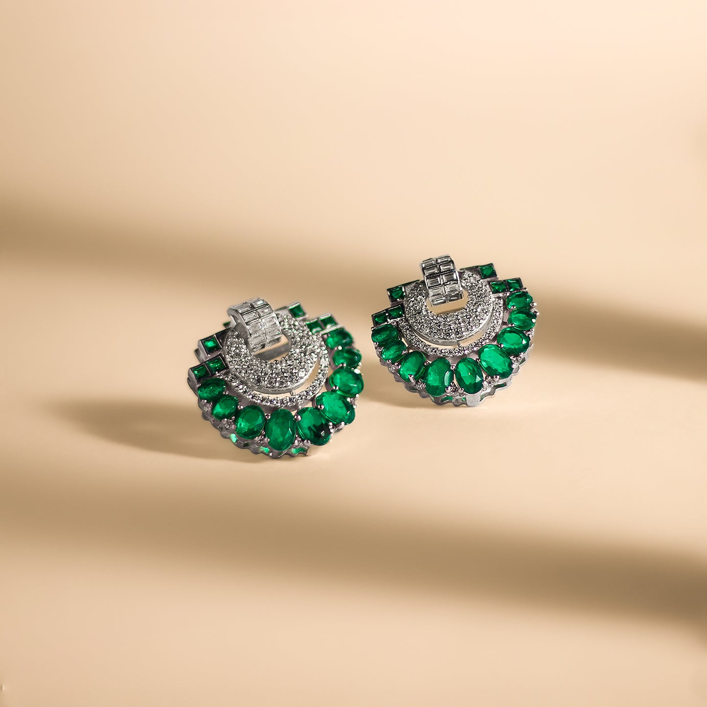 Geode Enamel Fan-shaped Earrings