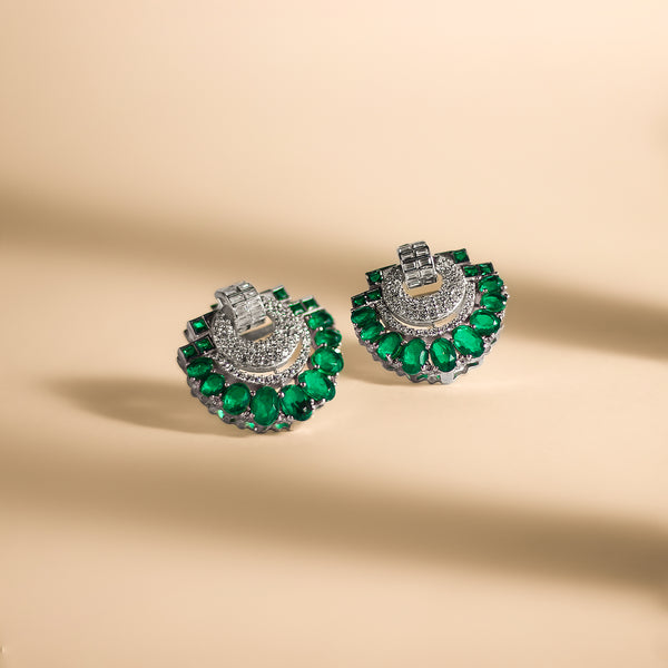 Geode Enamel Fan-shaped Earrings