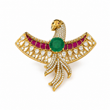Peacock Polki Moissanite Statement Pendant