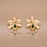 925 Sterling Silver Floral Drop Earrings For Women