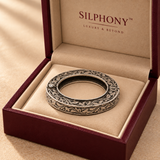 Oxidized 925 Silver Floral Bangle for Women