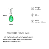 925 Silver Emerald Doublet Pear Drop Necklace Set
