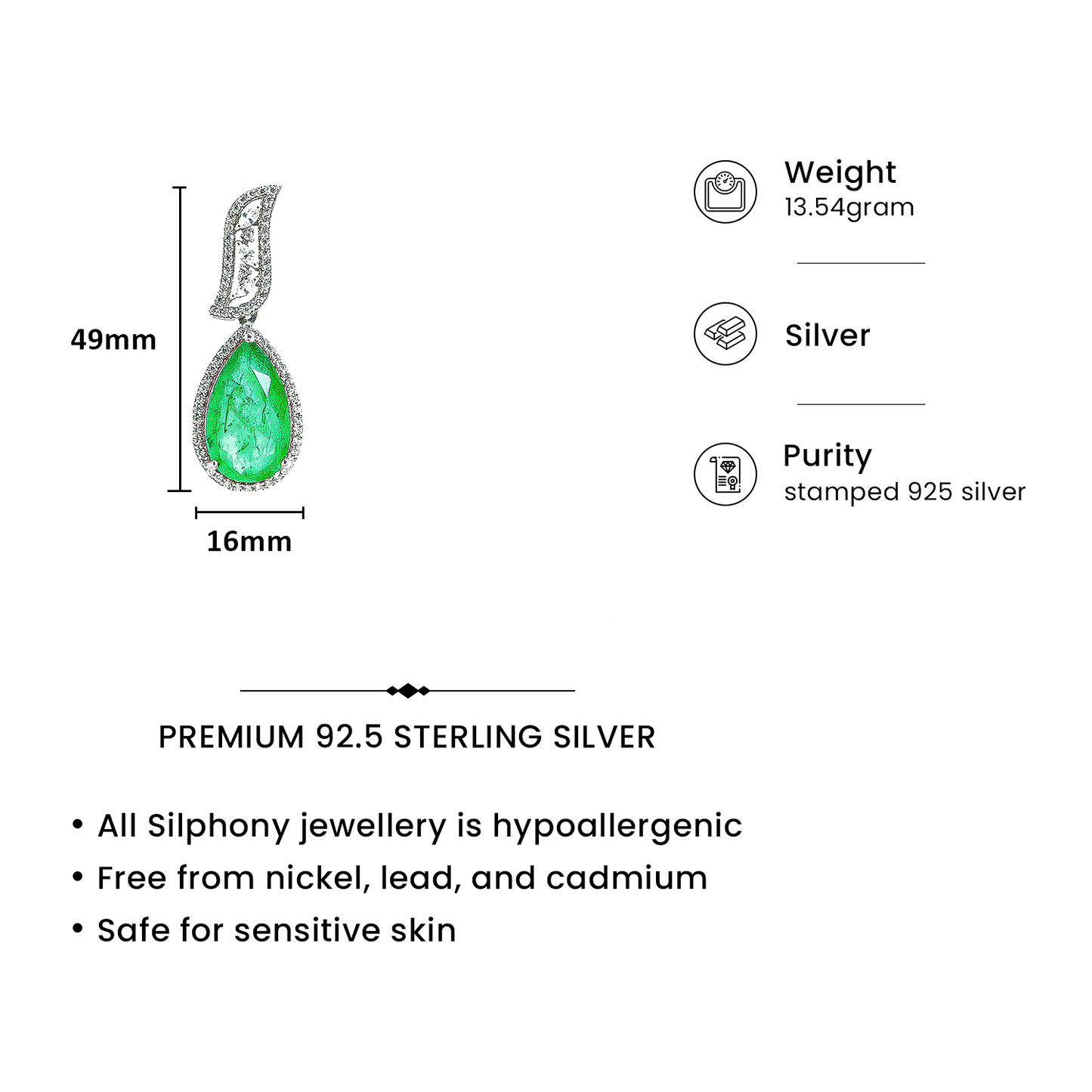 Pear-Cut Green Stone Necklace Set
