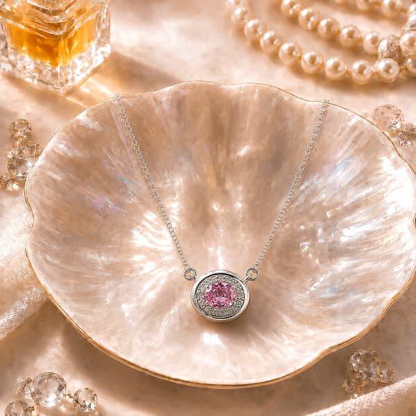 One-of-One 92.5 Silver Pink Blush Pendant Necklace