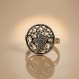925 Silver Moissanite Round Ring Luxury