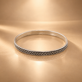 925 Silver Braided Bangle Set of 2 for Women