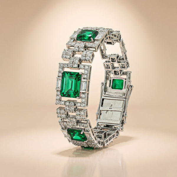One-of-One 92.5 Silver Emerald Link Bracelet