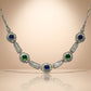 One-of-One 92.5 Silver Midnight Blue & Green Silver Necklace