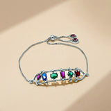 925 Sterling Silver Spectrum Bar Bracelet