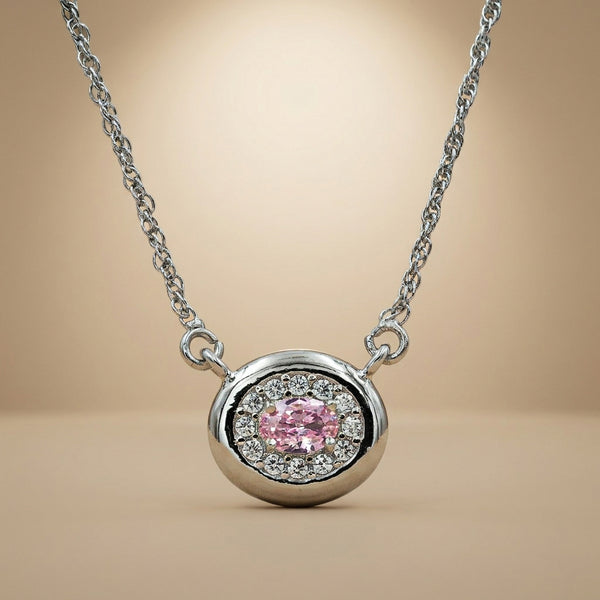 One-of-One 92.5 Silver Round Pink Blush Pendant