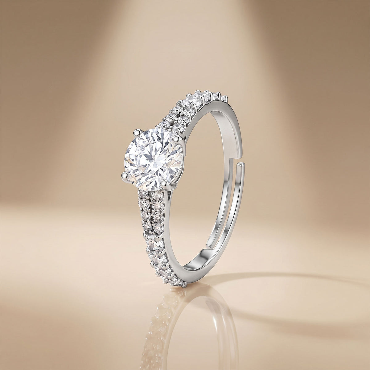 Eternal Solitaire - Silver Ring