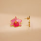 Pink Orchid Bloom Statement Stud Earrings