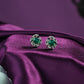 One-of-One Emerald Swirl Stud Earrings in 92.5 Silver