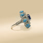 One-of-One 92.5 Silver Blue Stone Halo Ring