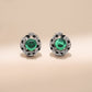One-of-One Emerald Swirl Stud Earrings in 92.5 Silver
