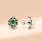 One-of-One Emerald Swirl Stud Earrings in 92.5 Silver