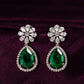 One-of-One 92.5 Silver Pear Emerald Drop Necklace Set