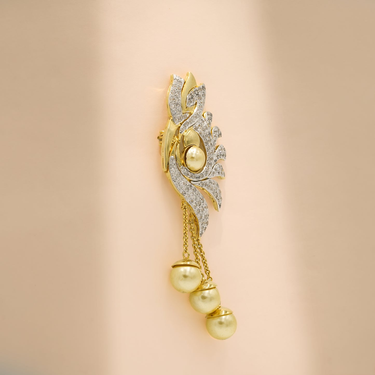 One-of-One 92.5 Silver Pearl Cascade Statement Brooch