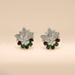 One-of-One 92.5 Silver Emerald Ruby Floral Necklace Set