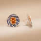 One-of-One 92.5 Silver Amber Halo Blue Stud Earrings