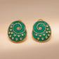 One-of-One 92.5 Silver Green Enamel Spiral Stud Earrings