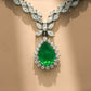 One-of-One 92.5 Silver Pear Emerald Drop Necklace Set