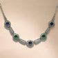 One-of-One 92.5 Silver Midnight Blue & Green Silver Necklace
