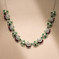 One-of-One 92.5 Silver Emerald Ruby Floral Necklace Set