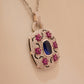 One-of-One 92.5 Silver Blue Stone Floral Motif Pendant Necklace