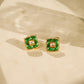 One-of-One 92.5 Silver Green Enamel Square Stud Earrings