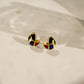 One-of-One 92.5 Silver Multicolor Enamel Dome Stud Earrings