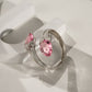 One-of-One 92.5 Silver Pink Gemstone Open Cuff Bracelet