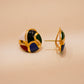 One-of-One 92.5 Silver Multicolor Enamel Dome Stud Earrings
