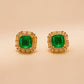 One-of-One Emerald Frame Studs in 92.5 Silver