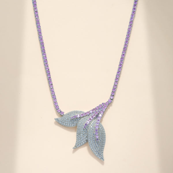 92.5 Sterling Silver Petal Cascade Necklace Set