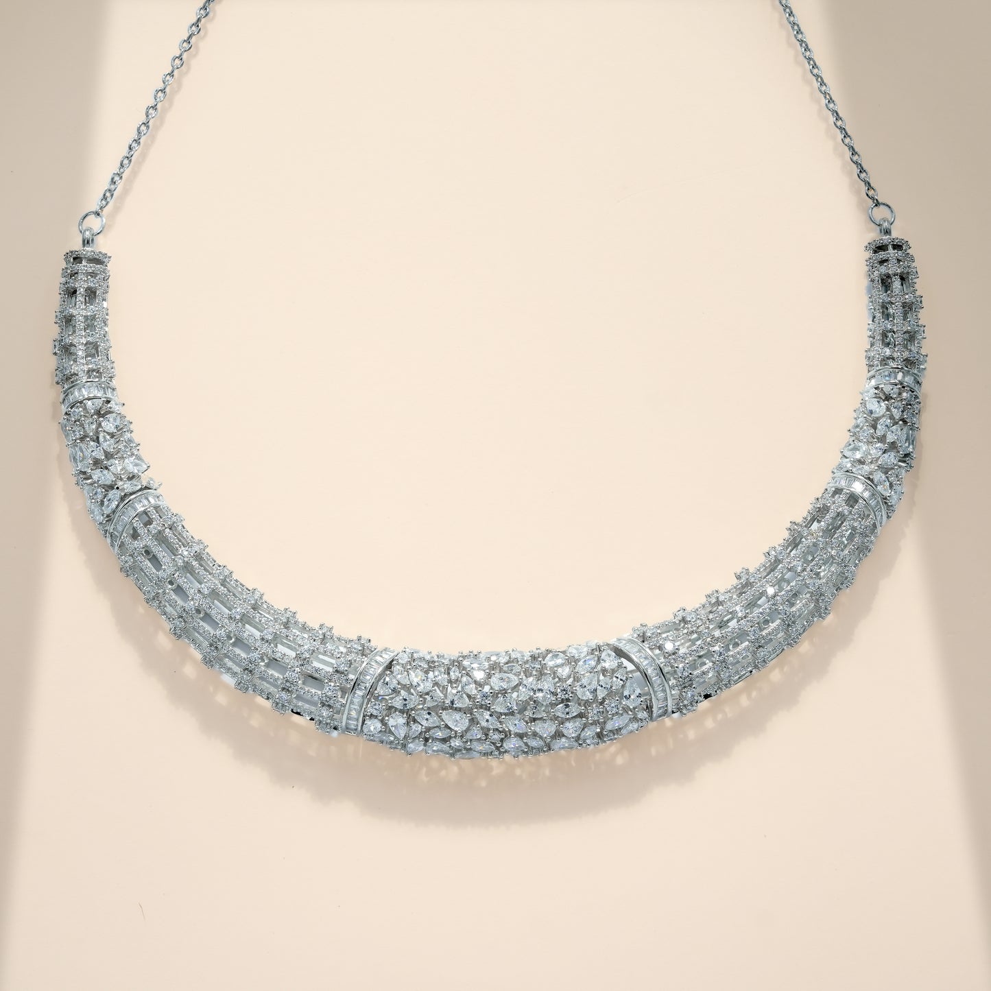 92.5 Sterling Silver Structured Luminosity Necklace Set