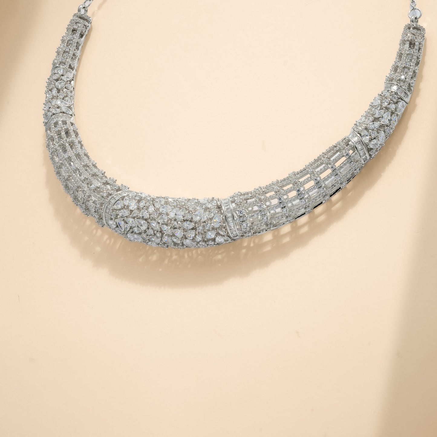 92.5 Sterling Silver Structured Luminosity Necklace Set