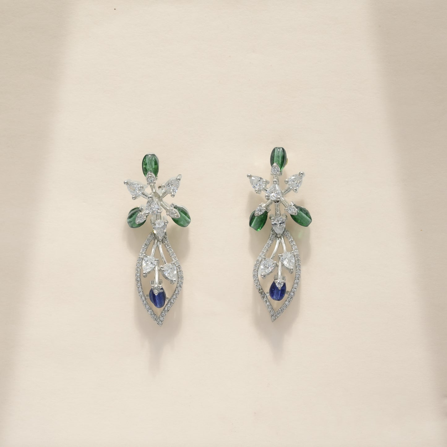 92.5 Sterling Silver Floral Cascade Necklace Set