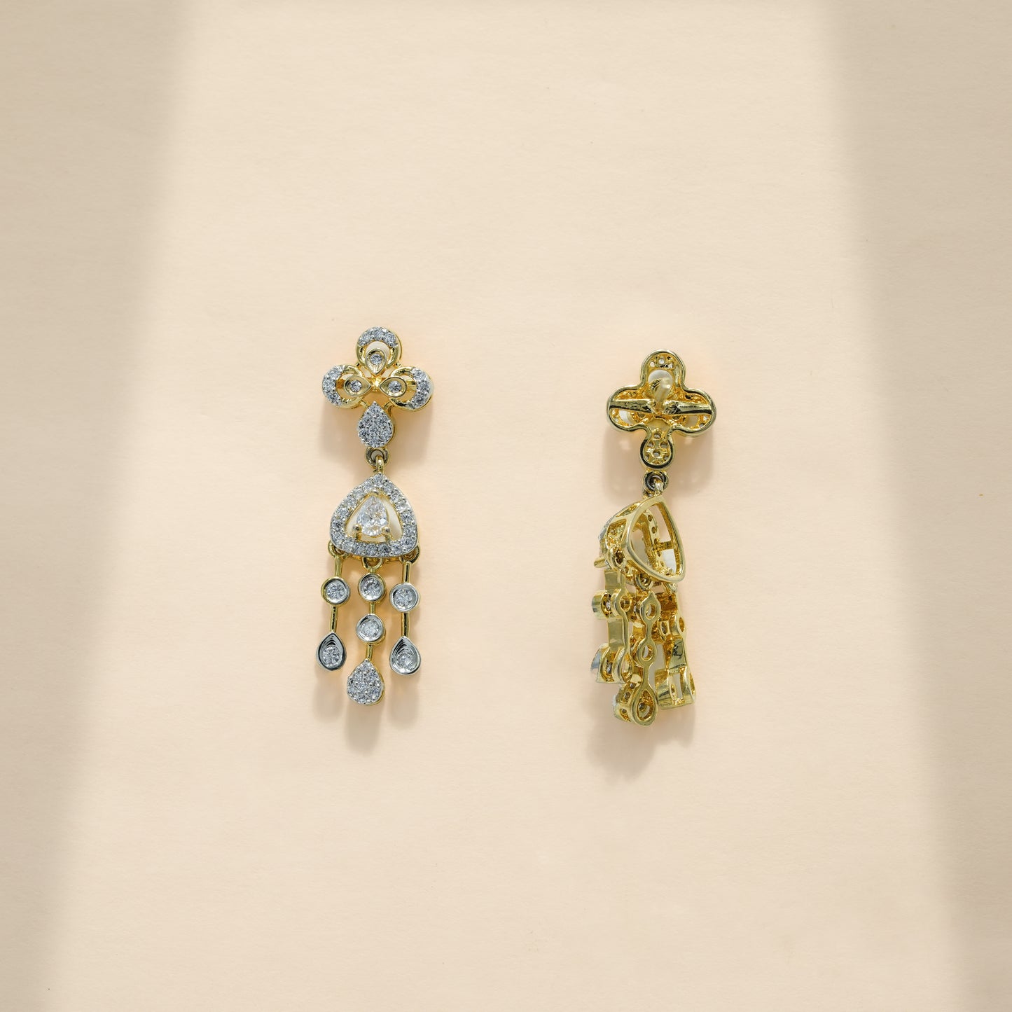 92.5 Sterling Silver Floral Necklace Set with Dual Motifs and Drop Pendant