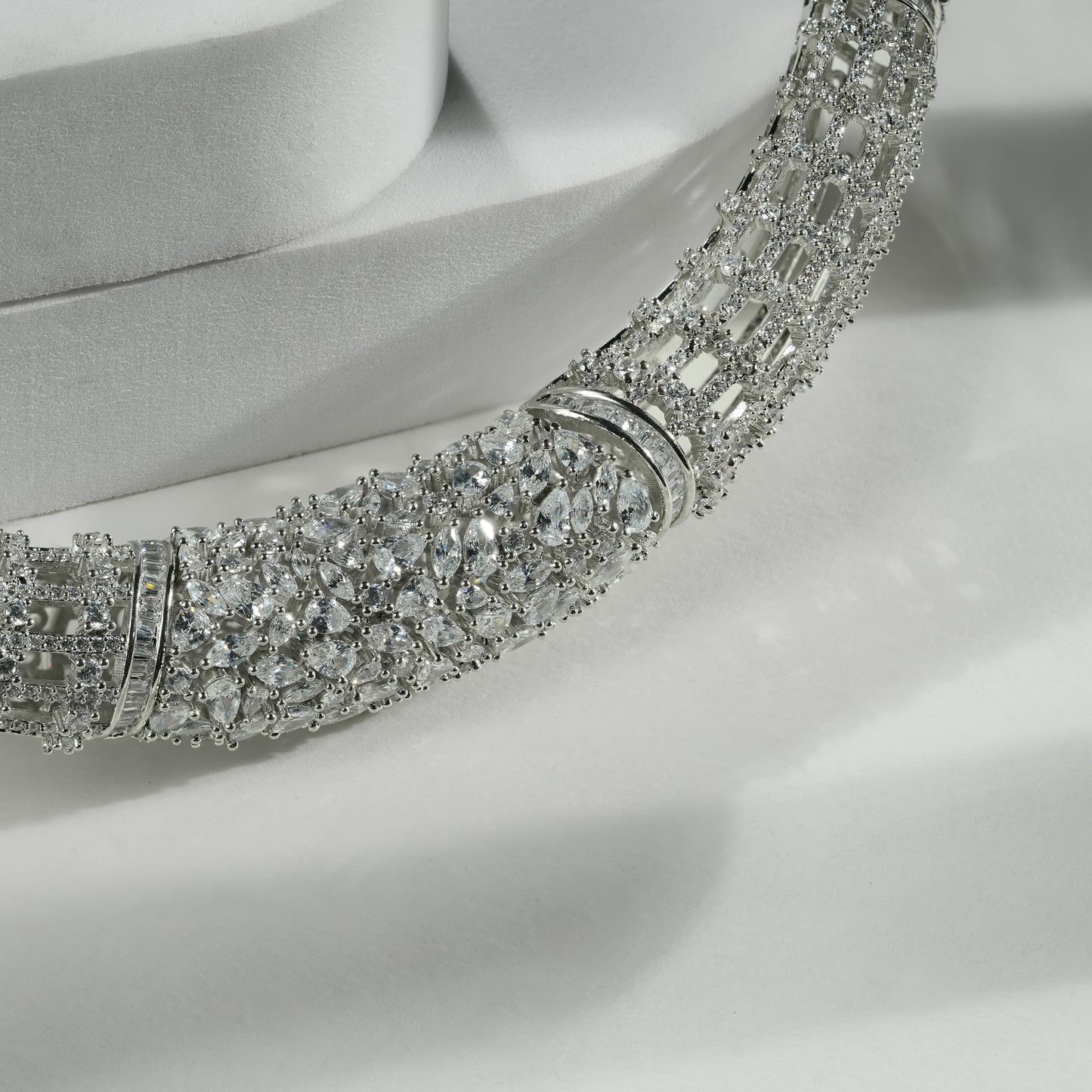 92.5 Sterling Silver Structured Luminosity Necklace Set