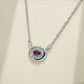 One-of-One 92.5 Silver Round Simulant Ruby Pendant