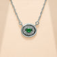 One-of-One 92.5 Silver Simulant Emerald Round Pendant
