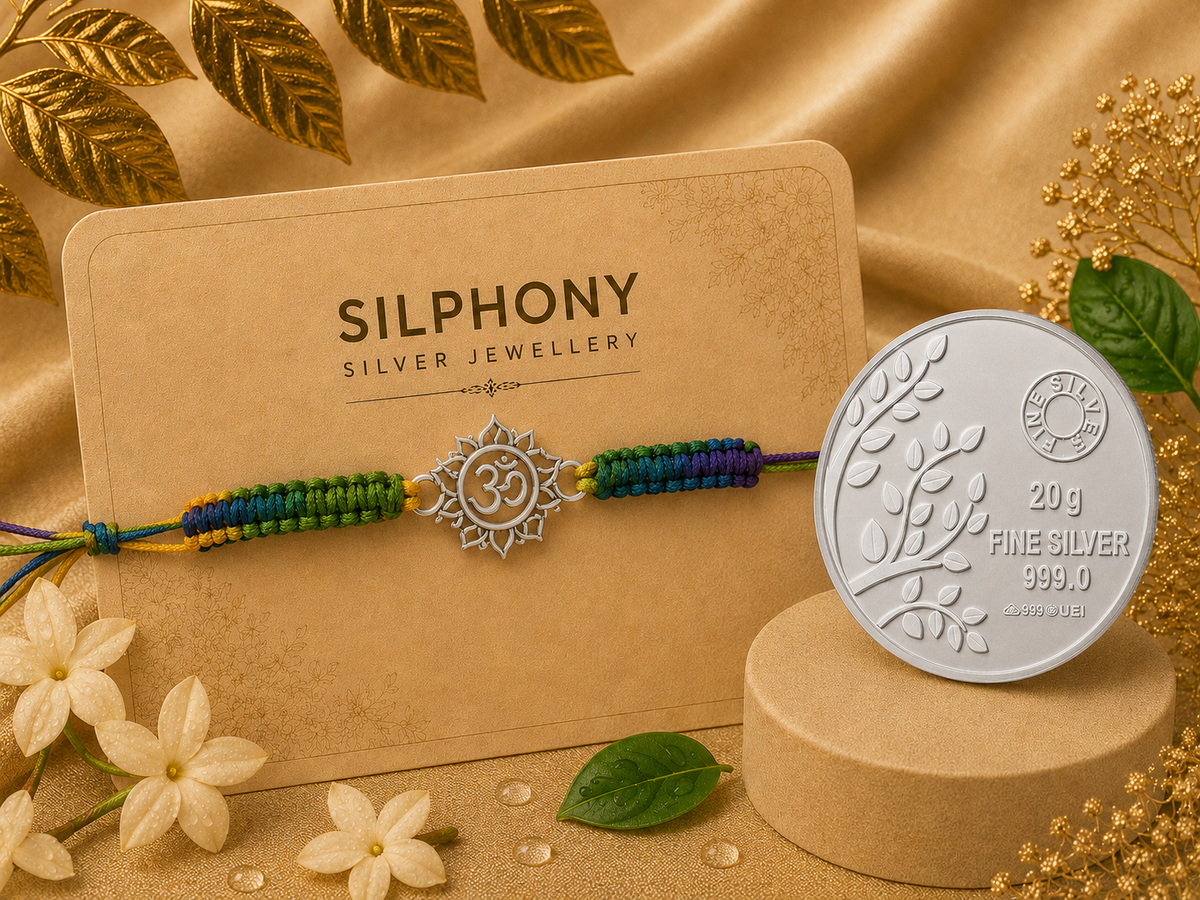 Handmade Om & Sun 925 Silver Hallmarked Rakhi