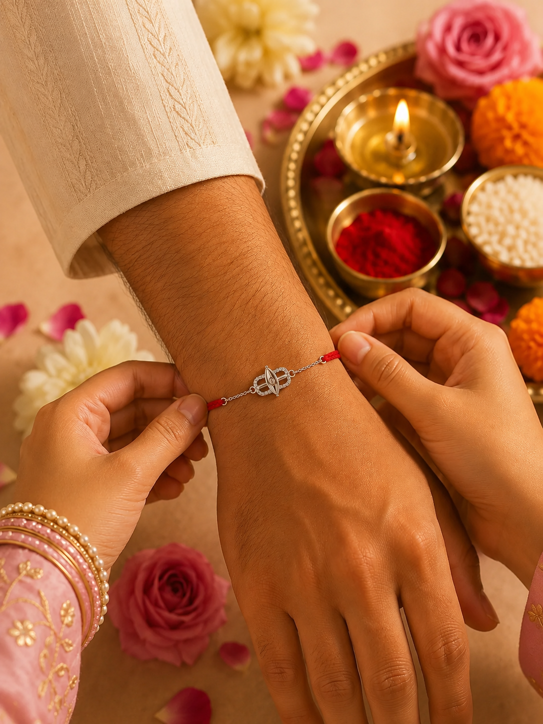 Handmade Shivtilak Silver 925 Hallmarked Rakhi
